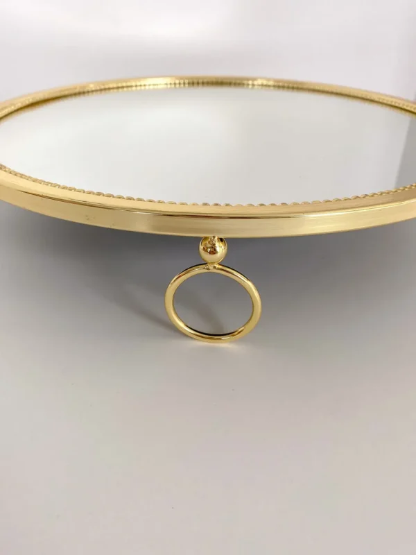 Inspire Me! Home Decor Gold Circle Mirror Tray W/ Circle Feet