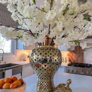 Inspire Me! Home Decor Gold Pierced Patterned Ginger Jar (2 Sizes)