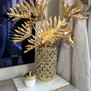 Inspire Me! Home Decor Gold Vase With Petal Design