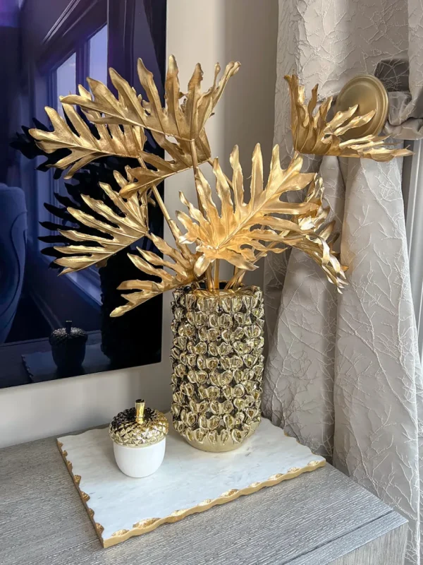 Inspire Me! Home Decor Gold Vase With Petal Design
