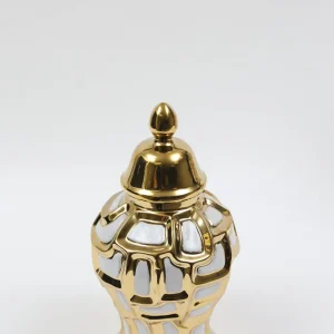 Inspire Me! Home Decor Gold & White Ginger Jar (3 Sizes)