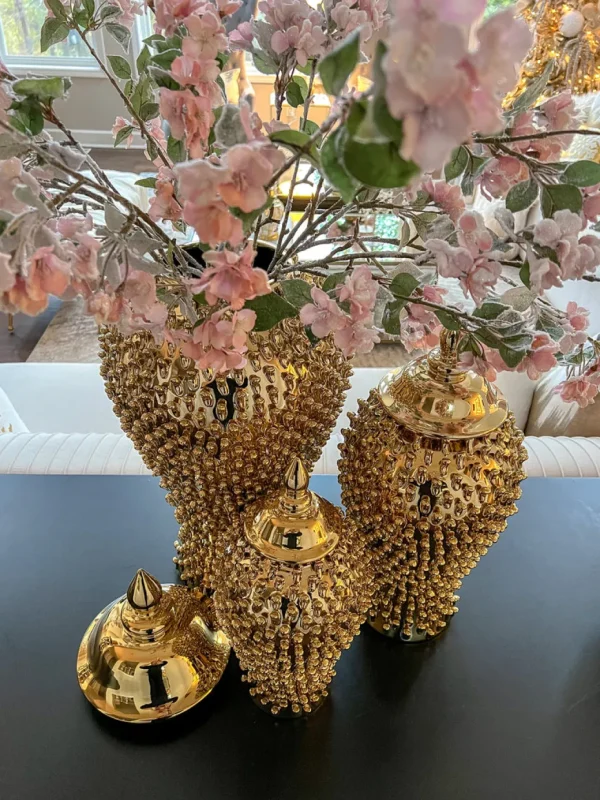 Inspire Me! Home Decor Gold Studded Ginger Jar (3 Sizes)