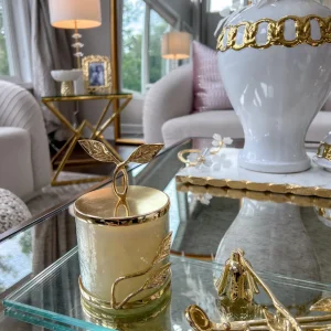 Inspire Me! Home Decor Gold Leaf Candle Bundle