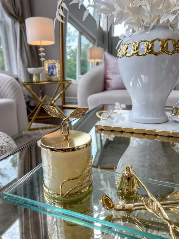 Inspire Me! Home Decor Gold Leaf Candle Bundle