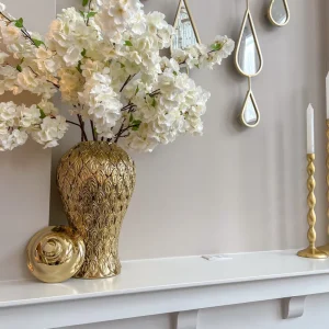 Inspire Me! Home Decor Gold Petal Textured Ginger Jars (3 Sizes)