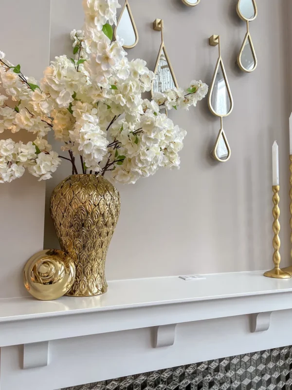 Inspire Me! Home Decor Gold Petal Textured Ginger Jars (3 Sizes)
