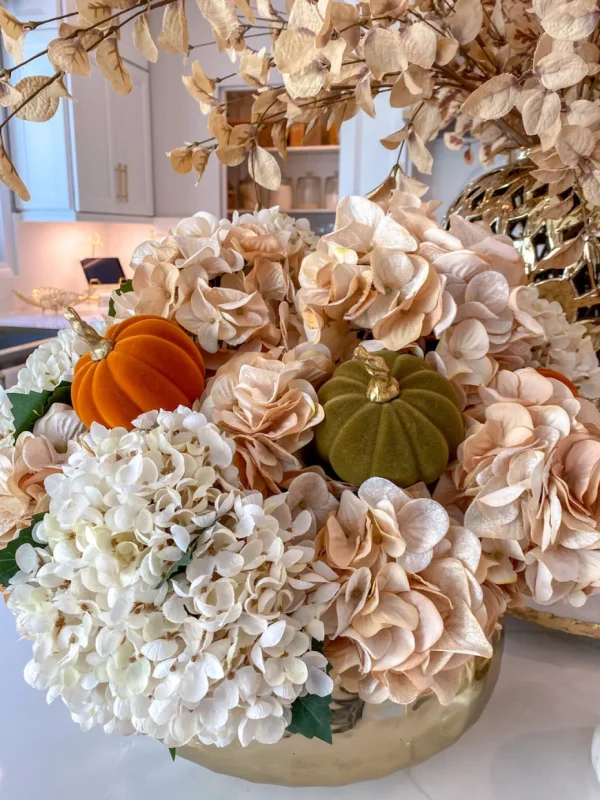 Inspire Me! Home Decor Green Velvet Mini Pumpkin With Gold Stem