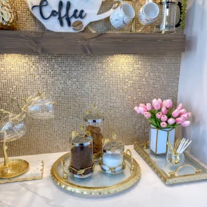 Inspire Me! Home Decor Hammered Glass Canister W/ Gold Leaf Lid (3 Sizes)