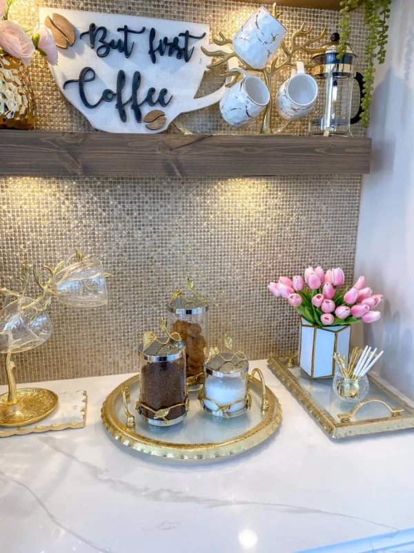 Inspire Me! Home Decor Hammered Glass Canister W/ Gold Leaf Lid (3 Sizes)