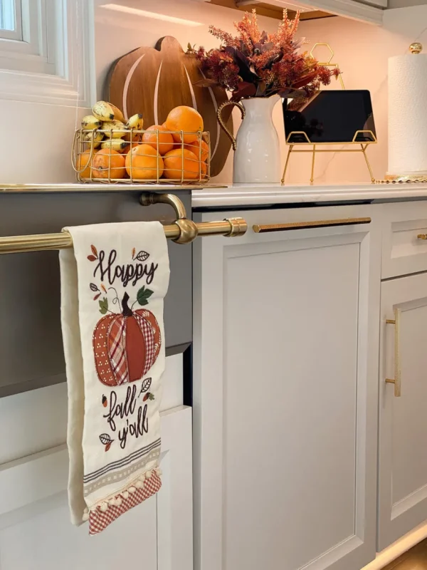 Inspire Me! Home Decor “Happy Fall Ya’ll” Pumpkin Kitchen Towel