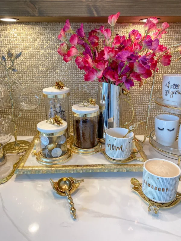 Inspire Me! Home Decor “Homebody” Gold & White Tile Mug