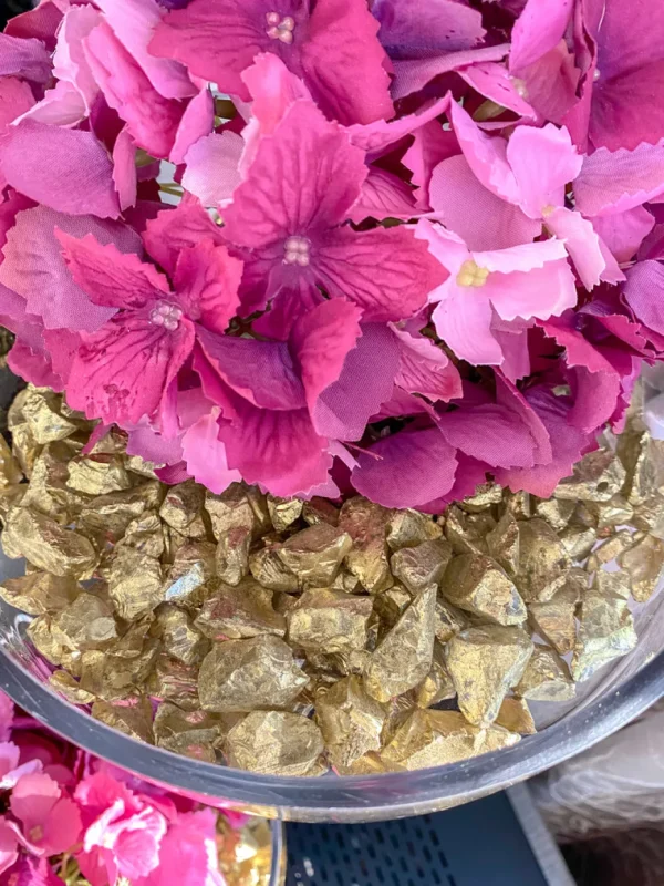 Inspire Me! Home Decor Jar Of Large Gold Chunk Vase Fillers