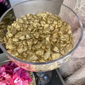 Inspire Me! Home Decor Jar Of Large Gold Chunk Vase Fillers
