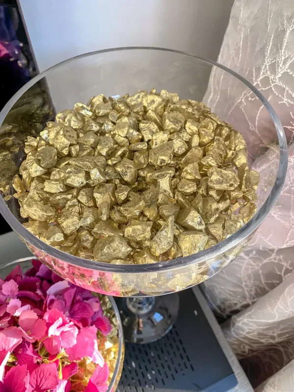 Inspire Me! Home Decor Jar Of Large Gold Chunk Vase Fillers