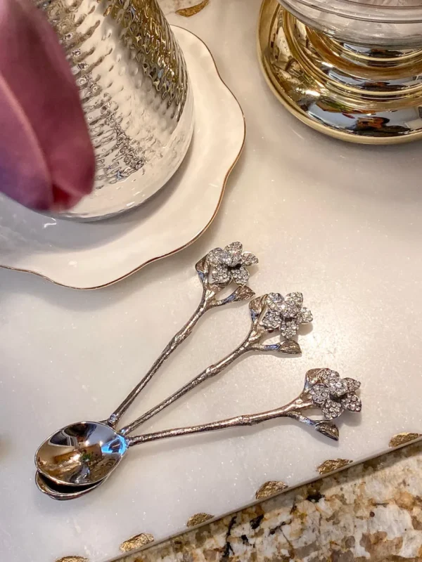 Inspire Me! Home Decor Jeweled Flower Tea Spoon (2 Colors)