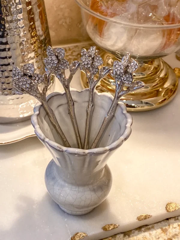 Inspire Me! Home Decor Jeweled Flower Tea Spoon (2 Colors)
