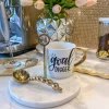 Inspire Me! Home Decor KITCHEN Marble Coffee/Tea Round Serving Tray
