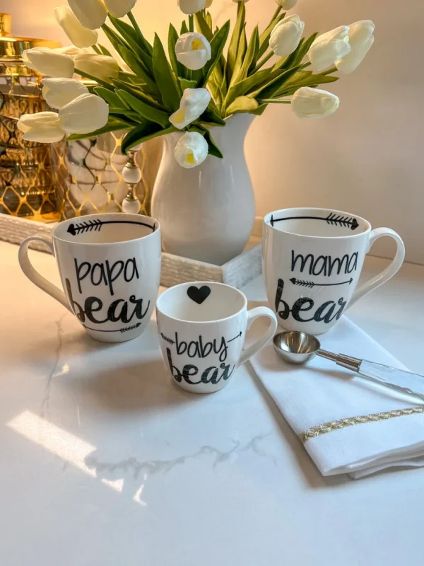 Inspire Me! Home Decor KITCHEN Family Bear Mug Set