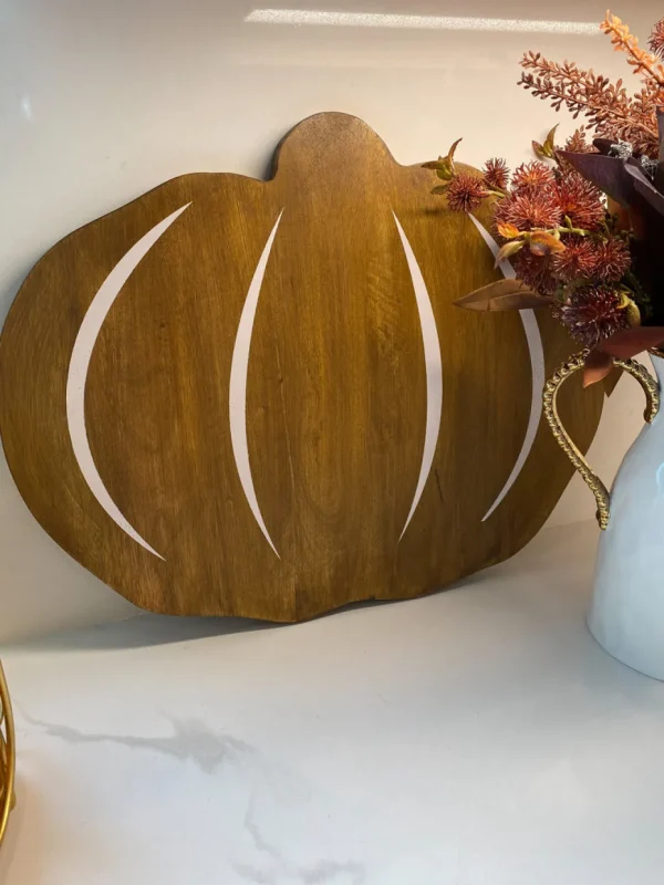 Inspire Me! Home Decor KITCHEN Wood Pumpkin Board With White Details