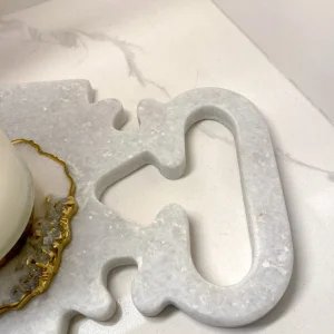 Inspire Me! Home Decor KITCHEN Intricate Detail Marble Scroll Tray