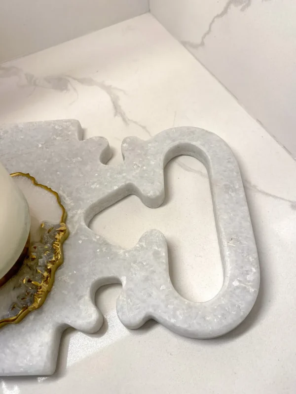 Inspire Me! Home Decor KITCHEN Intricate Detail Marble Scroll Tray