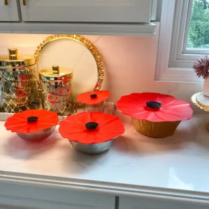 Inspire Me! Home Decor KITCHEN Silicone Poppy Flower Pot Lids (5 Sizes)