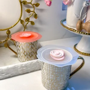 Inspire Me! Home Decor KITCHEN Silicone Rose Mug Lids (Set Of 2)