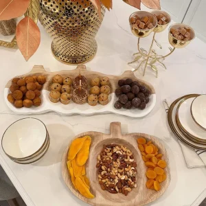 Inspire Me! Home Decor Large White Washed Wooden Pumpkin Tray KITCHEN