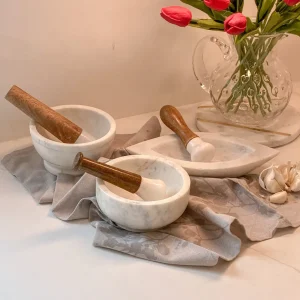 Inspire Me! Home Decor Marble Mortar And Pestle With Wooden Handle (3 Styles) KITCHEN