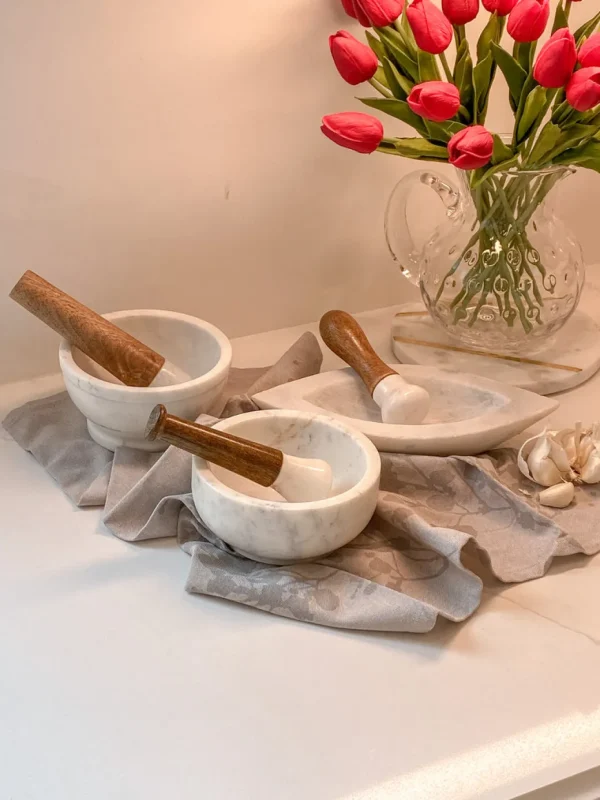 Inspire Me! Home Decor Marble Mortar And Pestle With Wooden Handle (3 Styles) KITCHEN