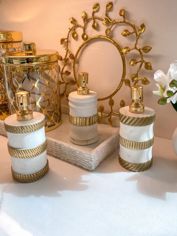 Inspire Me! Home Decor Marble And Gold Stripe Dispenser
