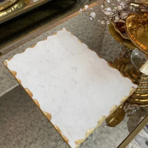 Inspire Me! Home Decor Marble Tray With Metallic Edge (2 Colors)