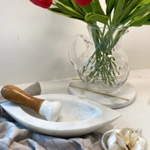 Inspire Me! Home Decor Marble Mortar And Pestle With Wooden Handle (3 Styles) KITCHEN