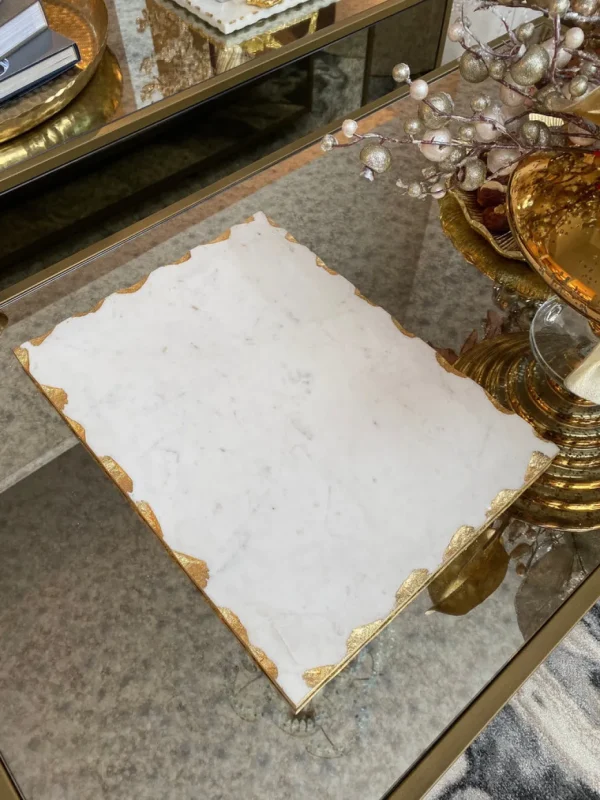 Inspire Me! Home Decor Marble Tray With Metallic Edge (2 Colors)