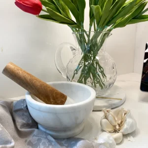 Inspire Me! Home Decor Marble Mortar And Pestle With Wooden Handle (3 Styles) KITCHEN