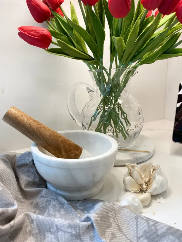 Inspire Me! Home Decor Marble Mortar And Pestle With Wooden Handle (3 Styles) KITCHEN