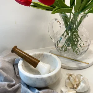 Inspire Me! Home Decor Marble Mortar And Pestle With Wooden Handle (3 Styles) KITCHEN