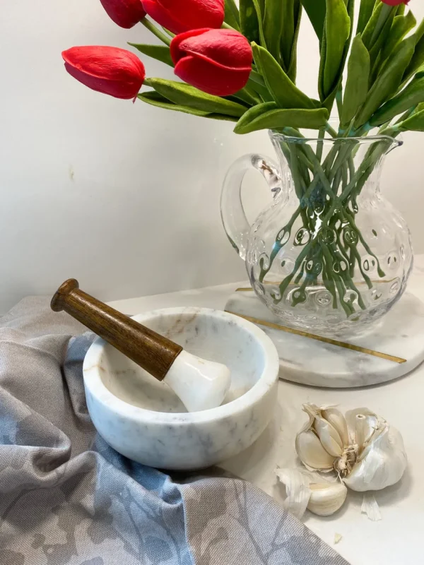 Inspire Me! Home Decor Marble Mortar And Pestle With Wooden Handle (3 Styles) KITCHEN