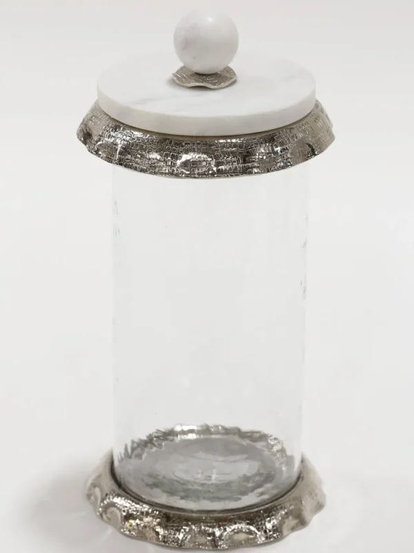 Inspire Me! Home Decor Marble & Silver Hammered Canisters
