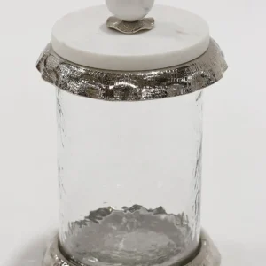 Inspire Me! Home Decor Marble & Silver Hammered Canisters