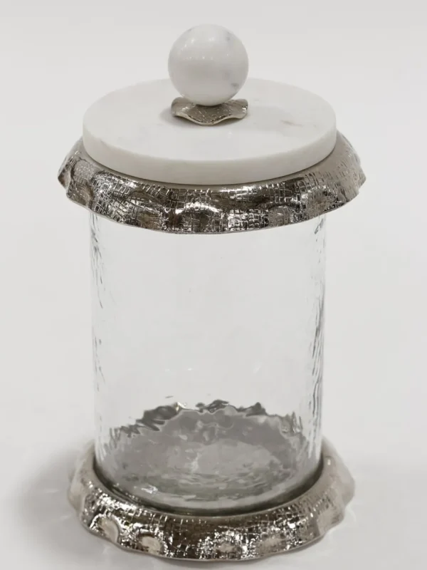 Inspire Me! Home Decor Marble & Silver Hammered Canisters