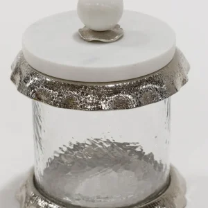 Inspire Me! Home Decor Marble & Silver Hammered Canisters