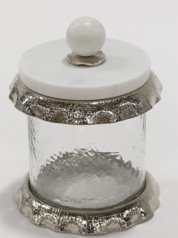 Inspire Me! Home Decor Marble & Silver Hammered Canisters