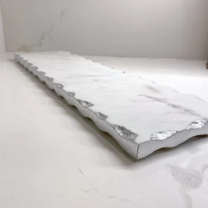 Inspire Me! Home Decor Marble Metallic Edged Rectangle Tray (2 Colors)