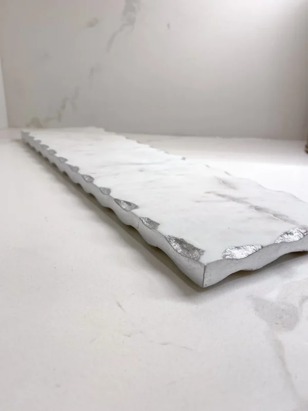 Inspire Me! Home Decor Marble Metallic Edged Rectangle Tray (2 Colors)