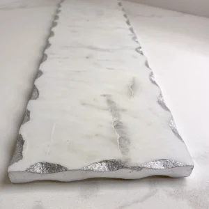 Inspire Me! Home Decor Marble Metallic Edged Rectangle Tray (2 Colors)
