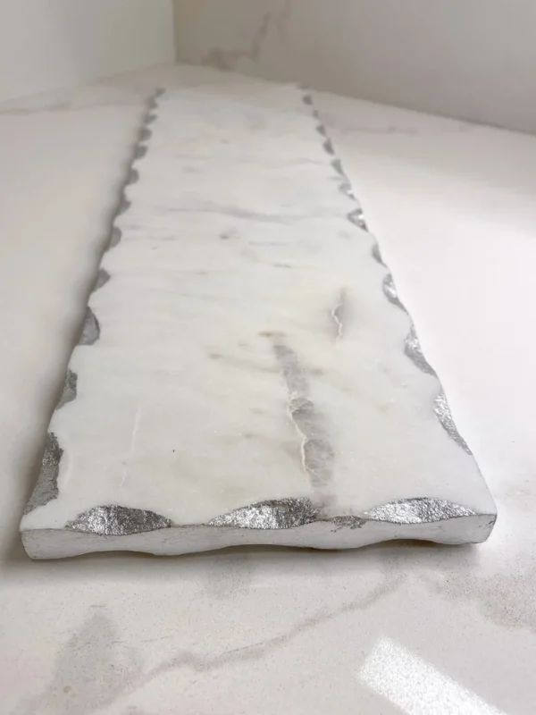 Inspire Me! Home Decor Marble Metallic Edged Rectangle Tray (2 Colors)