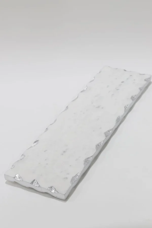 Inspire Me! Home Decor Marble Metallic Edged Rectangle Tray (2 Colors)