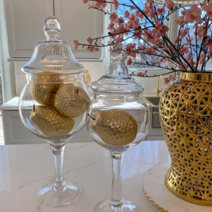 Inspire Me! Home Decor Matte Gold Large Ceramic Hammered Fruits (2 Styles)