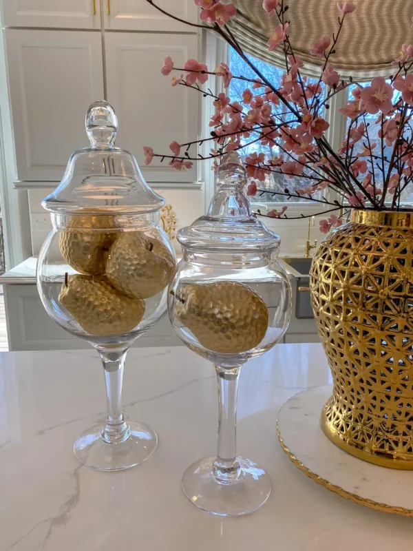 Inspire Me! Home Decor Matte Gold Large Ceramic Hammered Fruits (2 Styles)